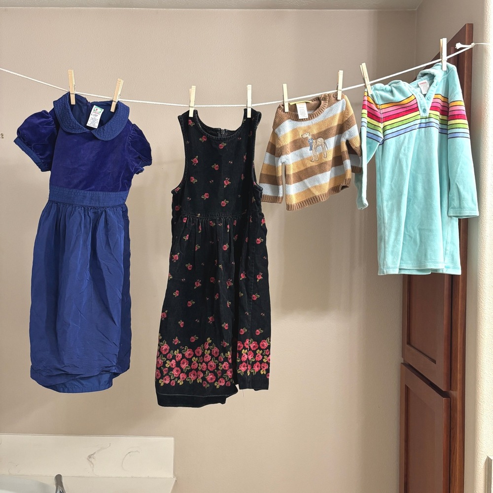 Vintage Y2K Gymboree Girls Dresses & Sweater‎ Bundle Kids Lot 4 Pieces 2000s VTG